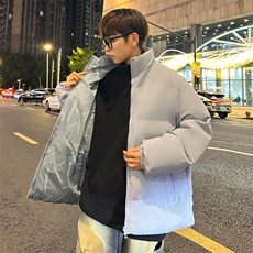新款男冬季双面穿立领面包服加厚港风棉衣M2218-P70控158，男装棉衣，星座717