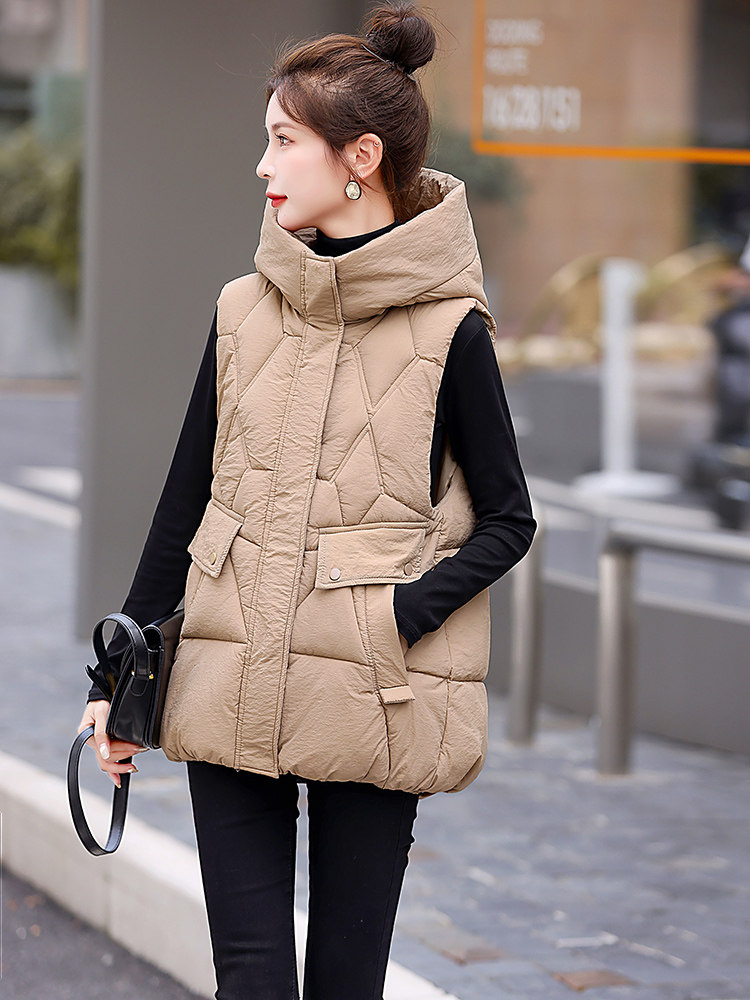 时尚百搭棉马甲修身显瘦保暖外套，女装马甲，天丽