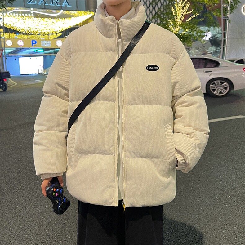 2023男冬季新款灯芯绒保暖棉衣防风宽松加厚大码棉服外套BYM09P85，男装棉衣，电商A086