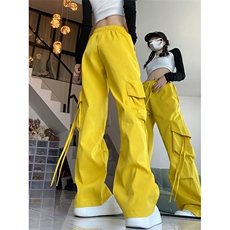 美式复古工装裤男女高腰直筒阔腿设计感宽松休闲拖地裤AK798-p35，男装休闲裤，星座1008