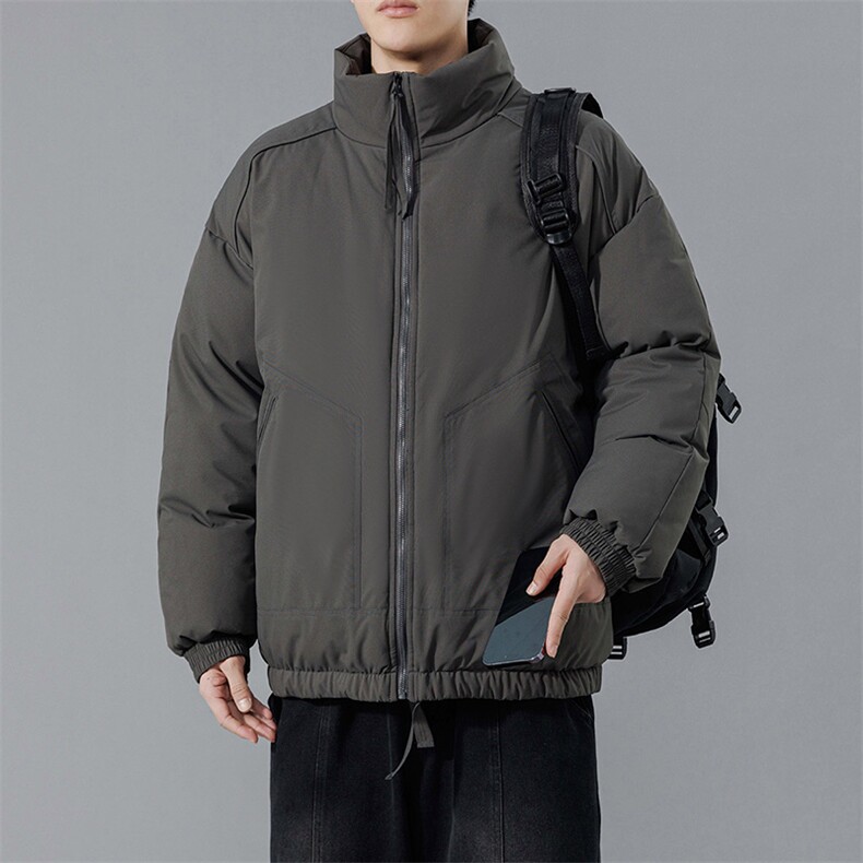 现货冬季美式休闲加厚雪山外套夹克立领纯色三防户外工装棉服,男装夹克,电商A486