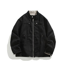 美式哈灵顿立领工装夹克男高级感重磅机车服外套25XJ55229特批65，男装夹克，电商A042
