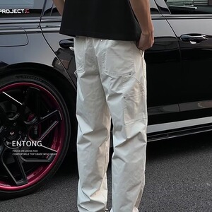 男士休闲裤新款高级感美式简约百搭宽松直筒长裤X66-P48图片