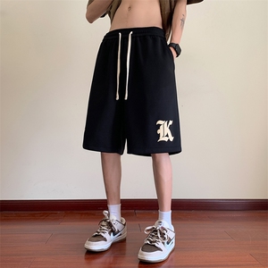 抖音直播品质 数据大爆港风五分裤男短裤X416b-1-DK386-P45限58图片