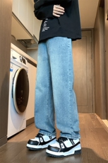 酒店低角度高弹力修身微喇水洗牛仔长裤男基础G37-TP40，男装休闲裤，星座910