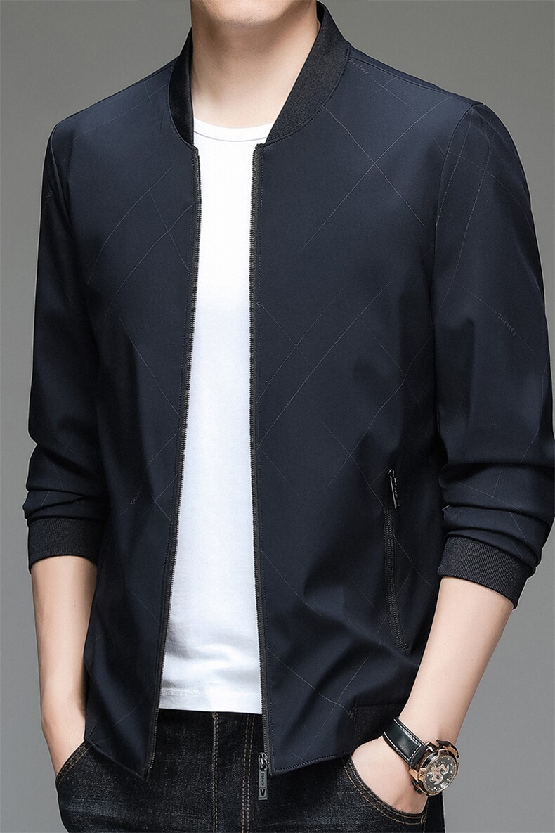 外套男春装2023新款男士秋季中年商务休闲上衣服百搭休闲潮流夹克,男装衬衫,电商B212（原钱塘6029）
