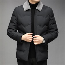 新款冬季脱卸羊毛领羽绒服中年男士冬装外套爸爸装GSNA21309-P315图片