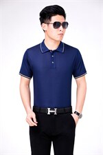 2023夏装新款短袖t恤中年冰丝polo衫男士夏季宽松免烫男装上衣服，男装T恤，电商B212（原钱塘6029）