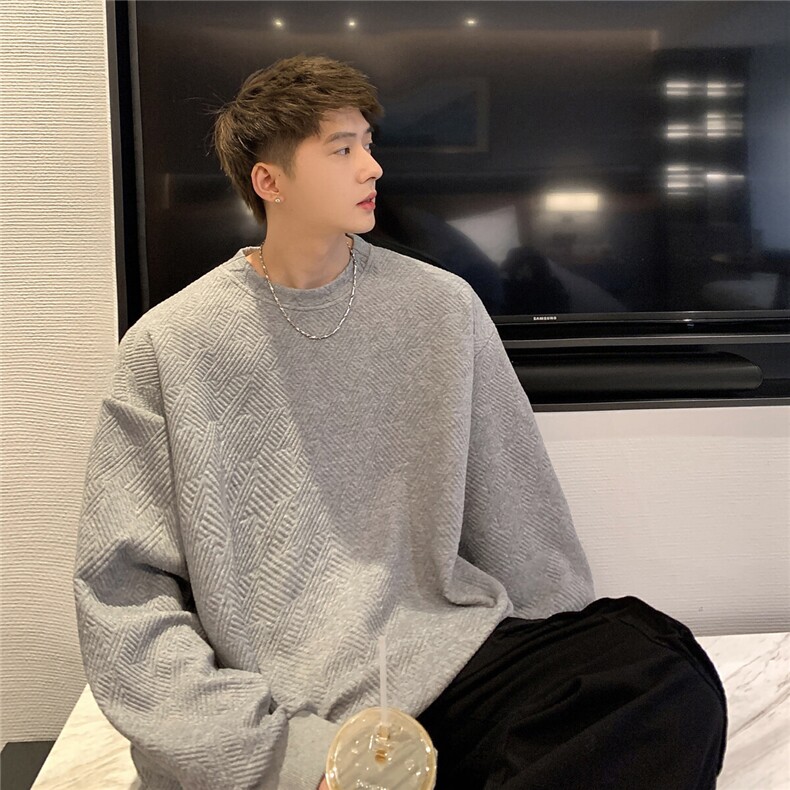 2025立体菱形方格花纹面料卫衣男：聚酯纤维95%氨纶5%WY77056P38，男装卫衣，星座227-7