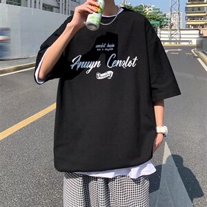 男圆领纯棉T恤宽松短袖T174P28图片