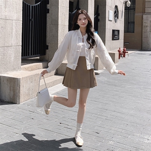 【现货】新中式轻风白蕾丝刺绣上衣休闲短外套防晒衣空调服图片