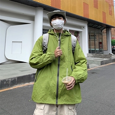防晒衣男韩版潮流连帽果绿色痞子帅2026夏季薄款ins外套W4842-P40，男装防晒衣，星座412