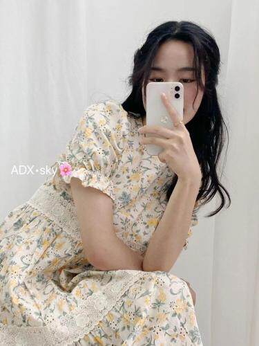 夏季碎花棉麻连衣裙图片