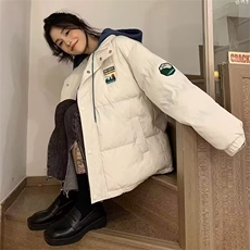 1506/Q2100/P64冬季加绒加厚面包服新款潮流日系简约棉衣外套男，男装棉衣，星座1506