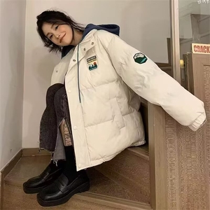 1506/Q2100/P64冬季加绒加厚面包服新款潮流日系简约棉衣外套男图片