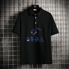 PL57183-P35翻领短袖polo衫男大码胖子半袖t恤男有领保罗衫网格，男装Polo衫，电商A040A