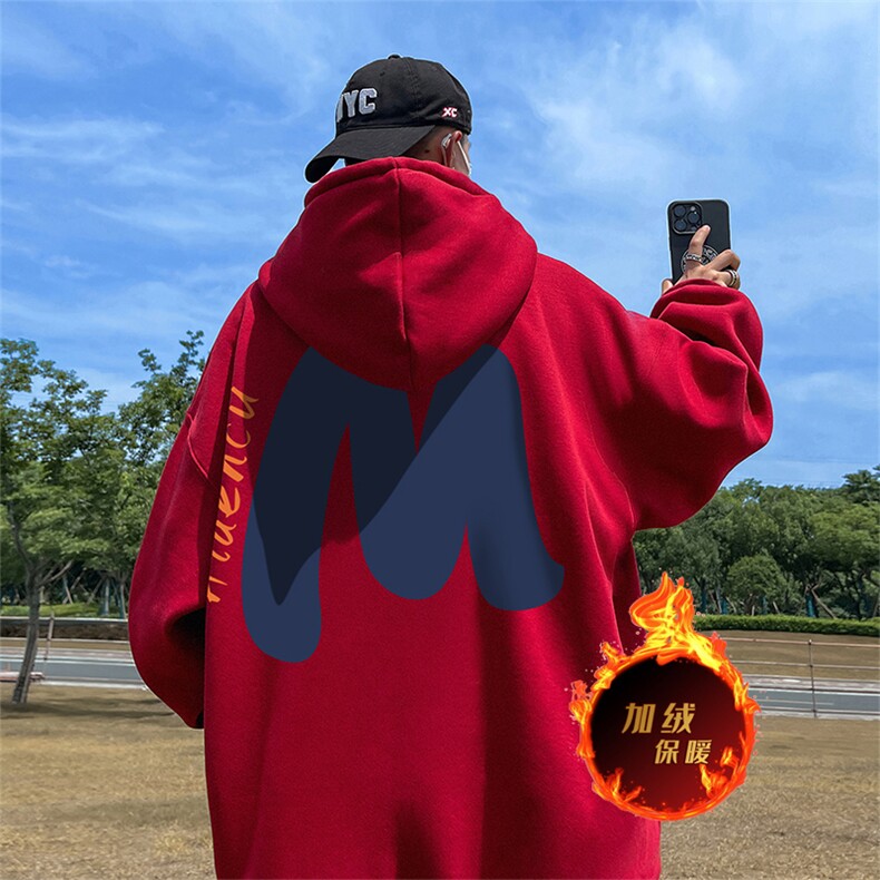 数据500克重磅秋冬美式加绒加厚卫衣外套H376常规特P35绒P40,男装卫衣,电商A486