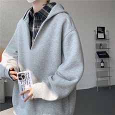 现货WY10178-特p58加绒P68重磅卫衣大码假俩件连帽衫美式外套，女装短外套，电商A059