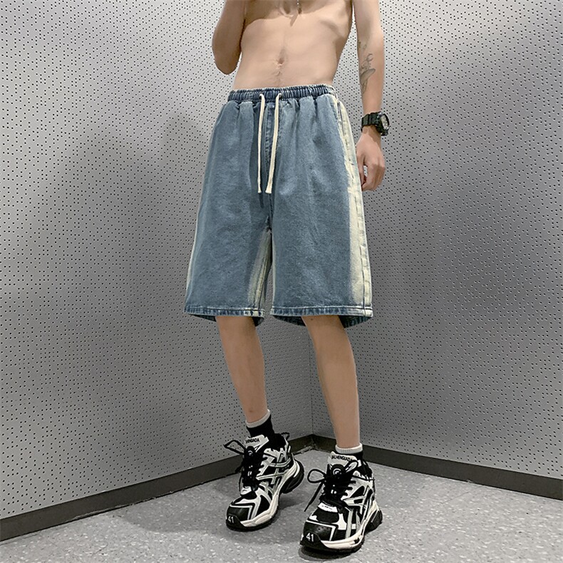 工艺牛仔裤短裤B342-DK1213-P45控58,男装牛仔裤,电商B342