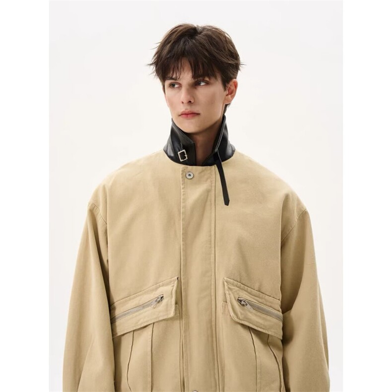 美式复古巴恩风工装大口袋潮牌外套长袖翻领夹克JK1570-P75,男装夹克,星座308B-2