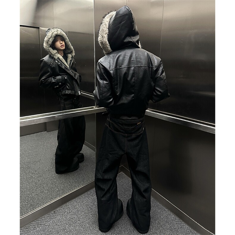 美式座山雕仿狼毛加绒加厚棉服夹克610A-1-LY284-P150,男装夹克,星座610A-1