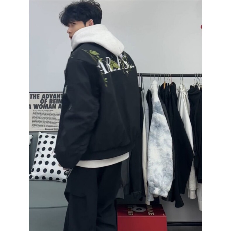 1506-1/JFF8541/P41美式复古街头花卉图案夹克潮牌棒球男女,男装夹克,星座1506-1