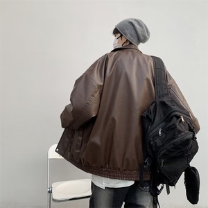 美式秋冬季新款外套凯美拉皮夹克 W284 P70图片