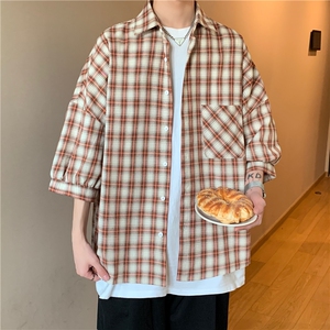 夏季短袖衬衫潮流格子衬衣D325 DX02 特P30 控58图片