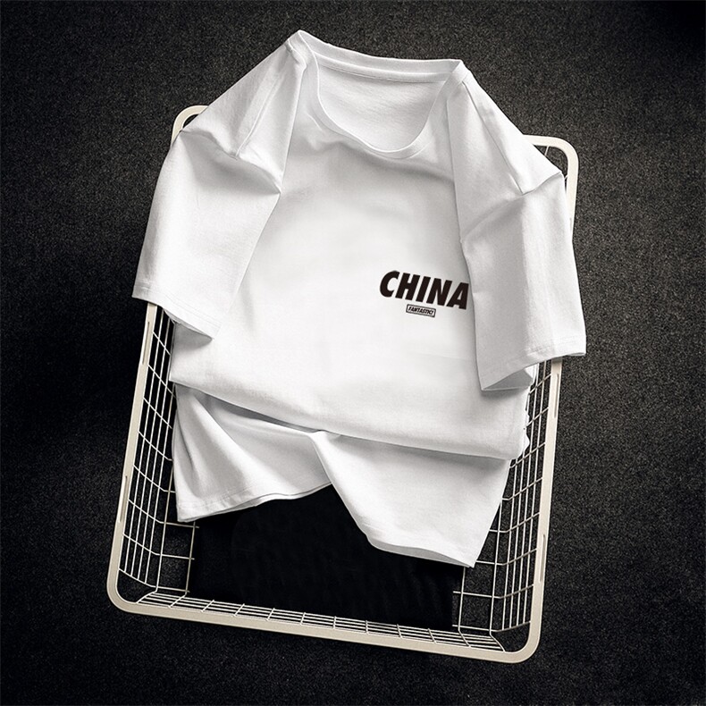 纯棉现货短袖T恤2025夏季新款休闲男士CHINA印花圆领半袖9917-P15,男装T恤,星座1816-2（原1210–2）