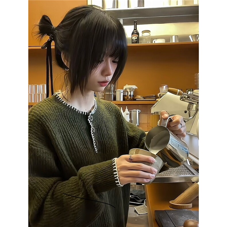 【有货】DF06-特P68设计感毛衣百搭慵懒风手工缝线针织衫外套秋冬,男装针织衫/毛衣,星座603-2