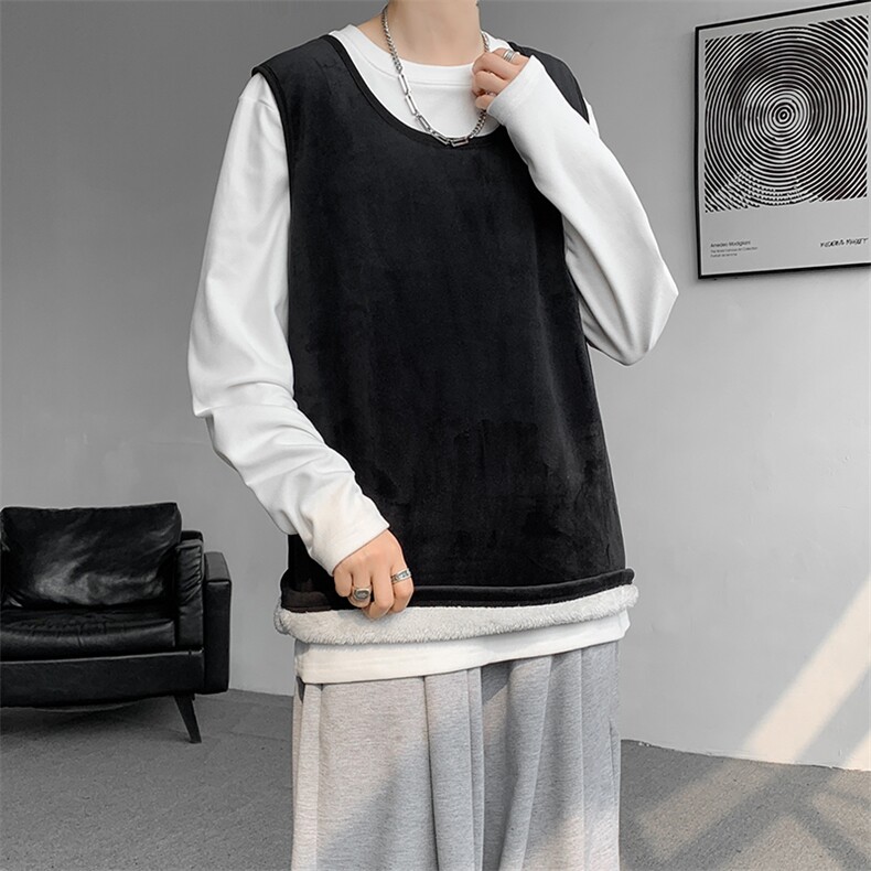 8XL-M德绒羊羔绒背心男加绒加厚保暖内搭坎肩马甲打底衫BR001P30,男装背心/马甲,电商B312