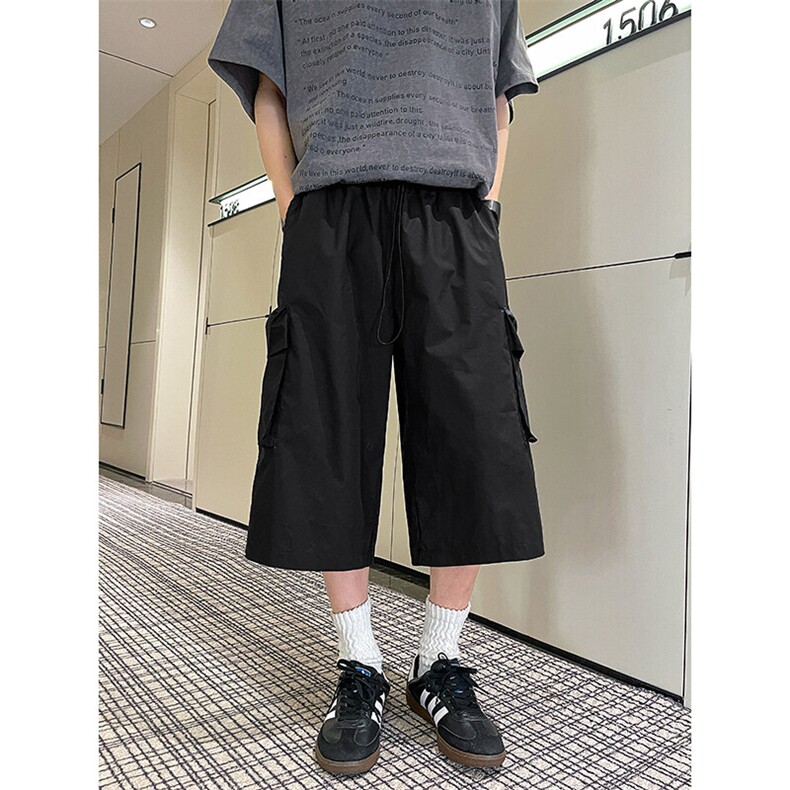 M-8XL工装七分裤阔腿裤大码冰丝短裤八分裤子机能马裤DK1302/P48,男装休闲裤,电商B238
