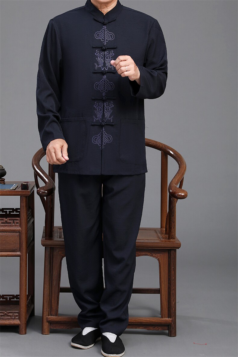 2022唐装男中老年太极服春秋风节日过寿汉服套装YD2112A-P125,男装民族服装,星座1105-3