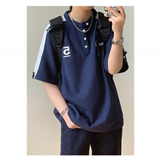 GPstudio复古撞色华夫格亨利领260g短袖男夏季宽松运动t恤TX41，男装T恤，星座1116A（原606A-3）