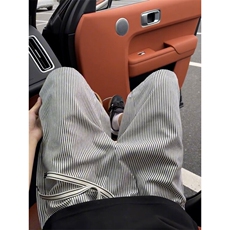 B221美式ins高街宽松条纹休闲短裤五分裤LK25556-特P28控49，男装休闲裤，电商B221