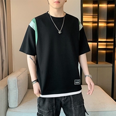 冰氧仿棉短袖店主风夏季休闲百搭撞色印花男上衣TC3157-P25控48，男装T恤，星座717
