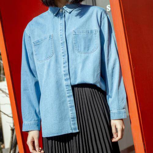 双口袋牛仔衬衣巨爆，女装，轩之秀