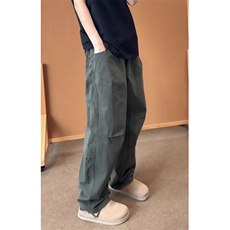 军绿色弯刀工装裤男秋季高街vibe镰刀裤子垂感阔腿裤KA6099，男装工装外套，星座1116A（原606A-3）