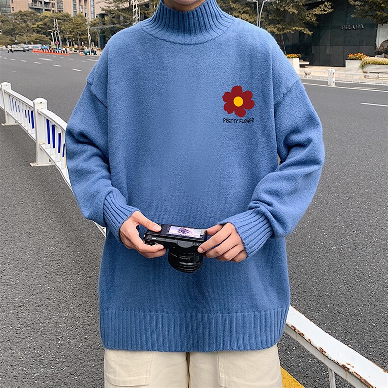 半高领毛衣男士大码针织衫男毛线衣男M18257-P45加绒款-P65,男装针织衫/毛衣,电商A040