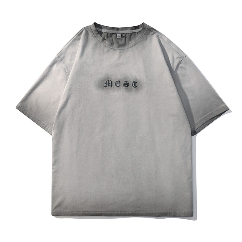 夏季新款短袖白底潮牌纯棉手感落肩宽松胖子T恤TC3127-P33控48,男装T恤,星座717