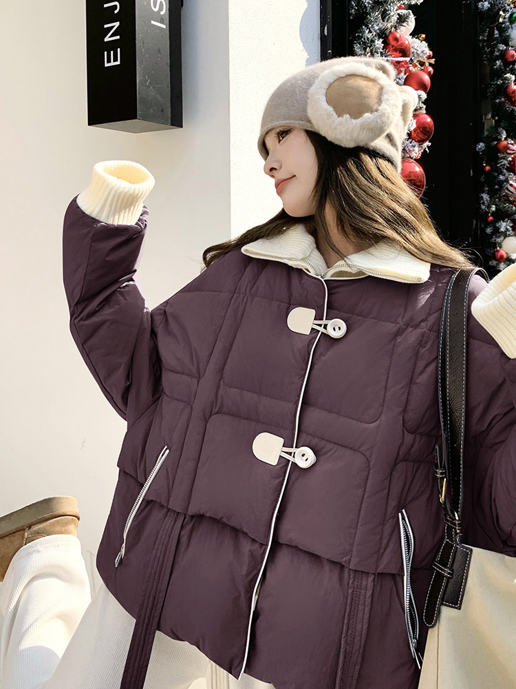 时尚休闲羽绒服白鸭绒时尚潮流2024年冬季新款,女装羽绒服,秀美人生