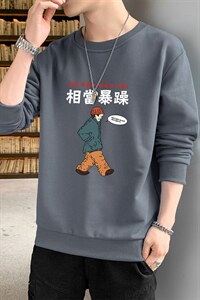 跑量卫衣男22秋季打底上衣潮流韩版宽松T恤时尚百搭长袖W081图片