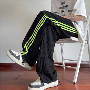 抖音品质夏季新款三条杠运动休闲宽松冰丝裤B315-K24222-p55控78图片