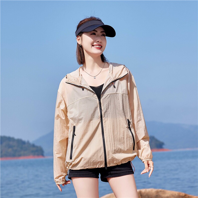 山系防晒衣女2024夏季新款宽松洋气户外透气薄款防晒服短外套,女装防晒衣,可可小西
