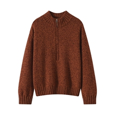 2025年秋季时尚百搭通勤简约休闲半高拉链，女装羊毛衫，凯思米羊绒