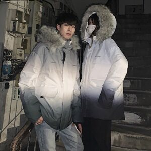 羽绒服男装短款2021新款渐变外套情侣潮牌DS620T图片