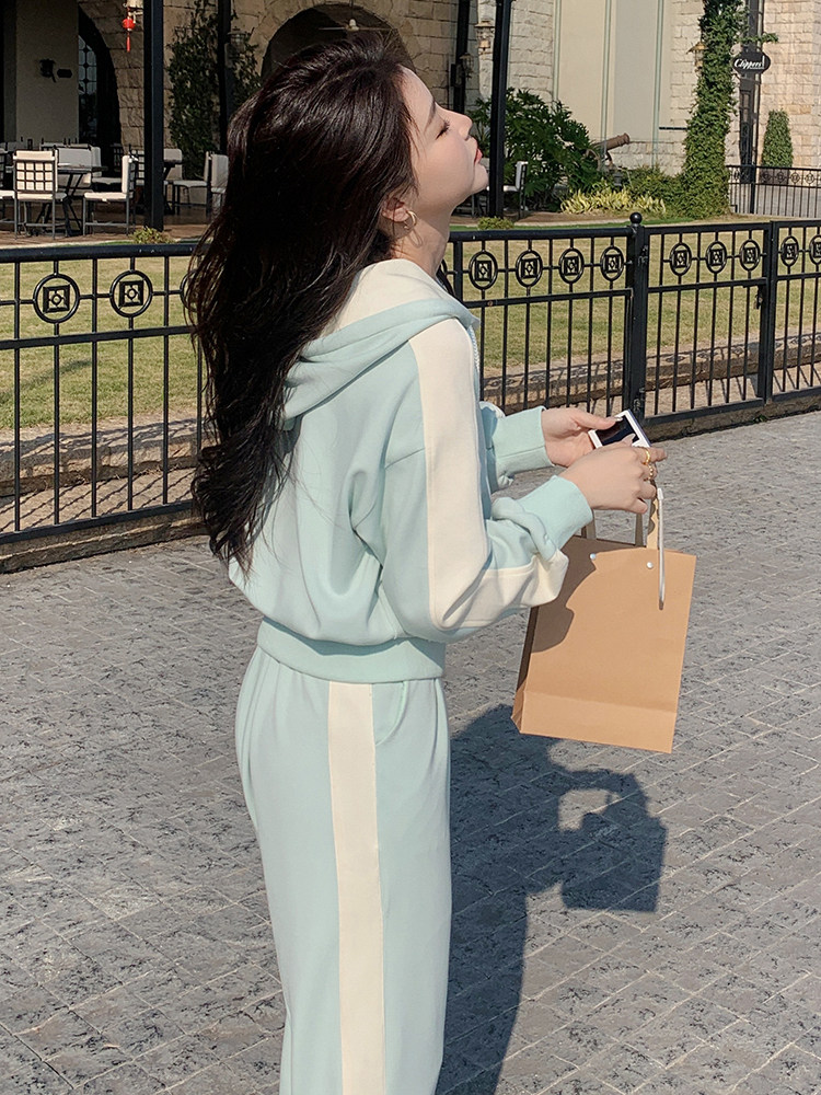 春现-时尚撞色运动风休闲卫衣套装B190-2819-P165-K228,女装套装/套裙,2B190