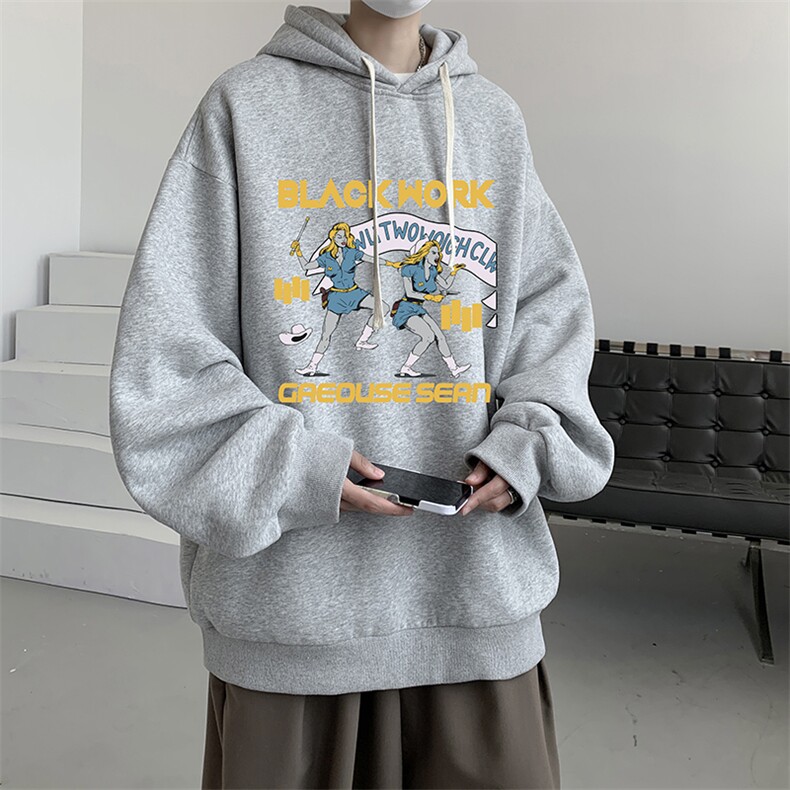 连帽卫衣男大码运动服帽衫外套WY2304-P35加绒款-P40,男装卫衣,电商A040