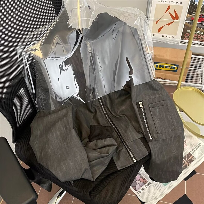 美式连帽开衫夹克男款2024春秋季潮流痞帅百搭宽松上衣外套W9360图片