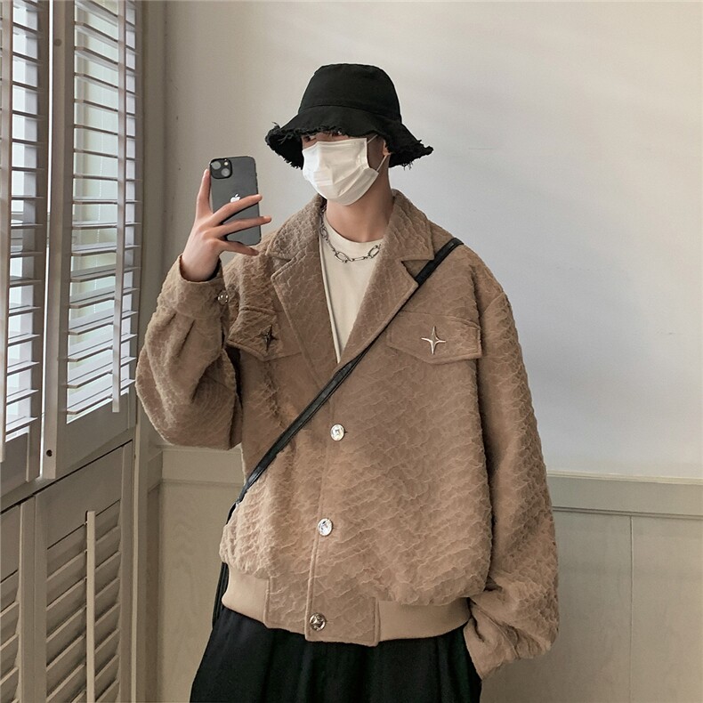 美式港风夹克男潮牌夹克男女情侣大码M-5XL外套男JK8748P95控128,男装夹克,星座227-7